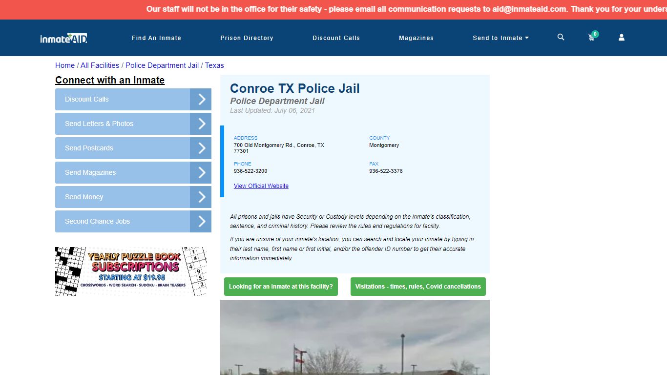 Conroe TX Police Jail & Inmate Search - Conroe, TX